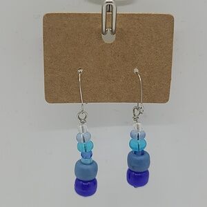 Elegant Blue Beaded Earrings
